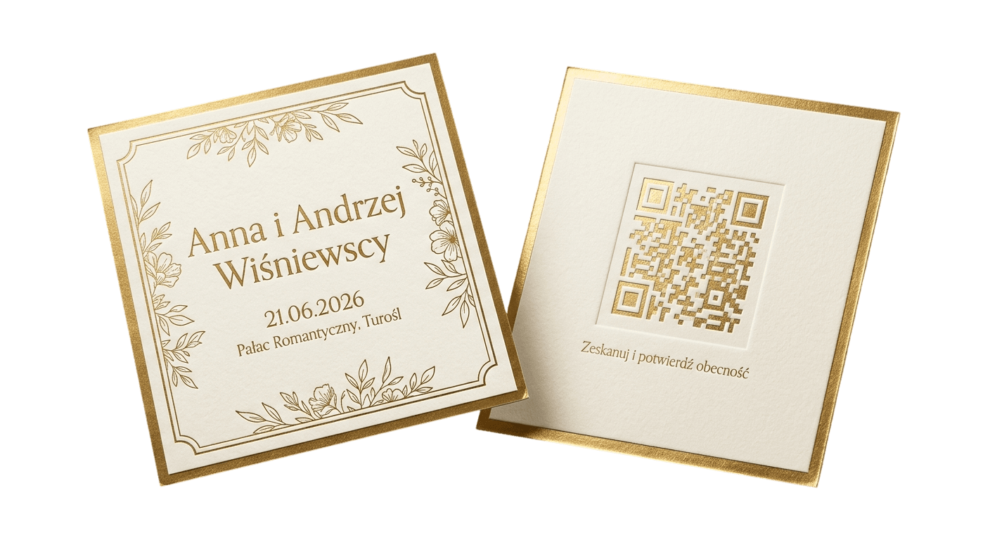 Profesjonalne zaproszenia weselne z kodem QR